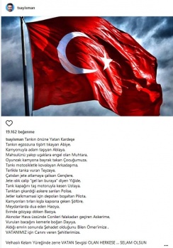 Ünlülerin 15 Temmuz paylaşımları 10