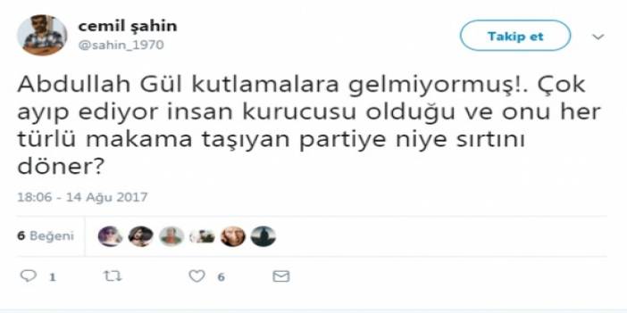 Abdullah Gül'ün AKP kuruluş yıl dönümüne katılmamasına sosyal medya tepkileri