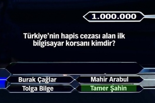 1 Milyonluk 11 final sorusu 16
