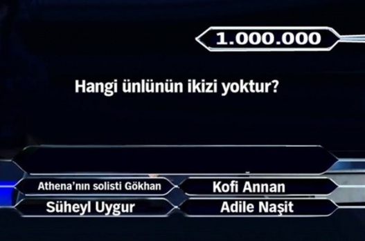 1 Milyonluk 11 final sorusu 21
