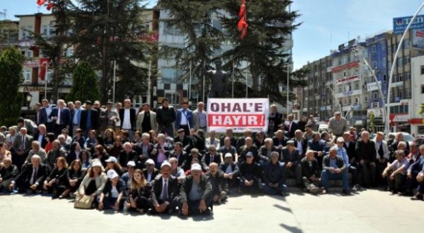 CHP'den OHAL'e karşı oturma eylemi 11