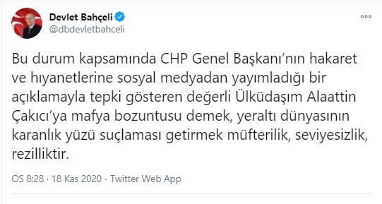 Bahçeli'den Kılıçdaroğlu'na cevap: Alaattin Çakıcı’ya mafya bozuntusu demek rezilliktir 1