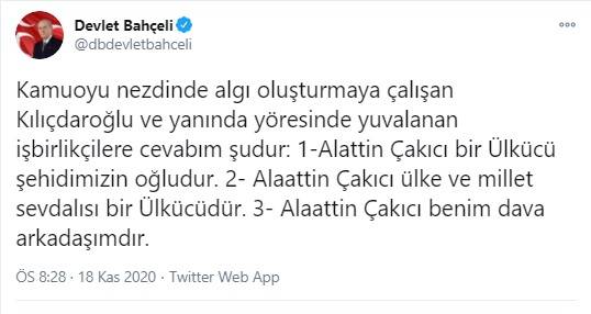 Bahçeli'den Kılıçdaroğlu'na cevap: Alaattin Çakıcı’ya mafya bozuntusu demek rezilliktir 2