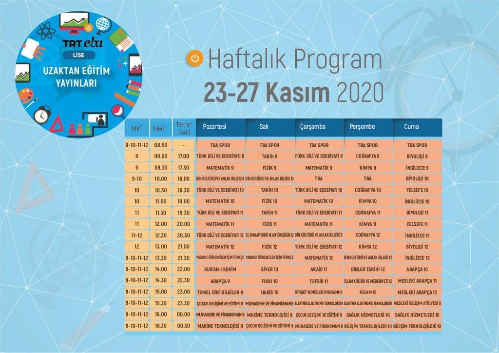 MEB, uzaktan eğitimin ilk hafta programını yayımladı 1