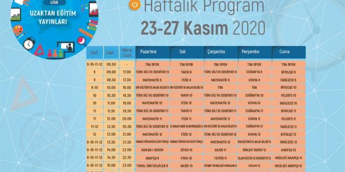 MEB, uzaktan eğitimin ilk hafta programını yayımladı