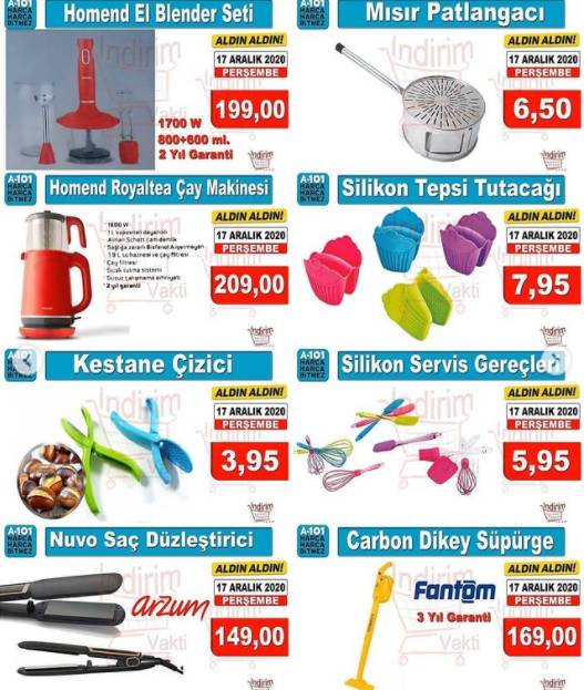 Bim, Şok, A101 ürün kataloğu yayınlandı: 11 - 18 Aralık 2020 16
