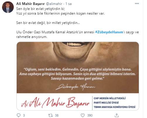 Siyasiler, Zübeyde Hanım'ı ölüm yıldönümünde böyle andı 4