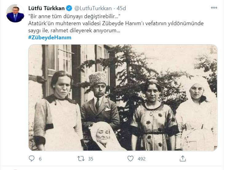 Siyasiler, Zübeyde Hanım'ı ölüm yıldönümünde böyle andı 5