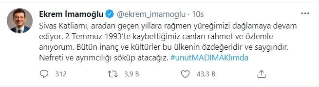 Siyasi ve ünlü isimlerden "Madımak" mesajları 8