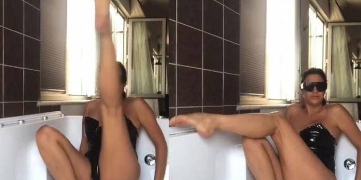 Tuğba Ekinci'den siyah deri mayosuyla ateşli pozlar!