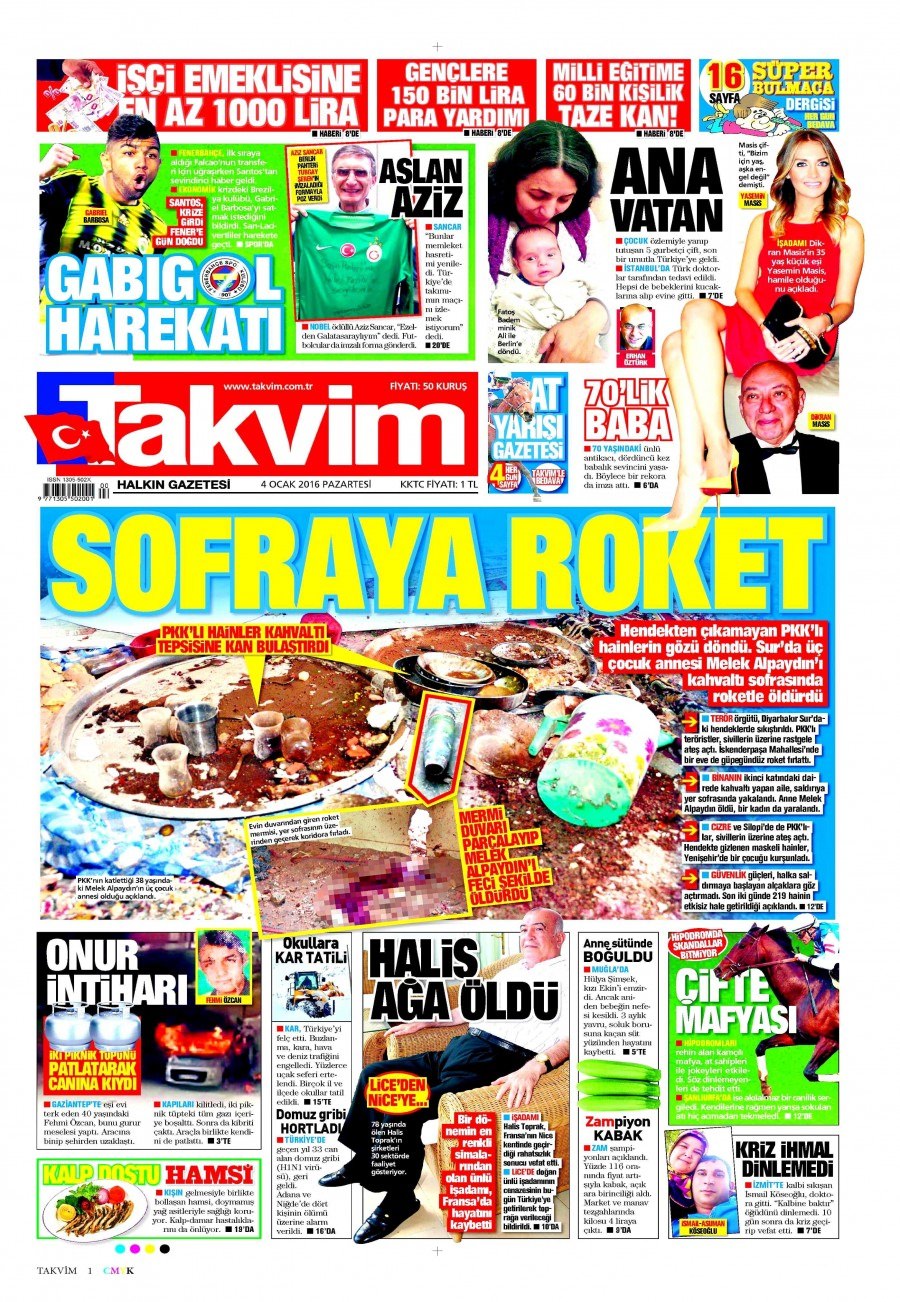 4 Ocak 2016 gazete manşetleri 11