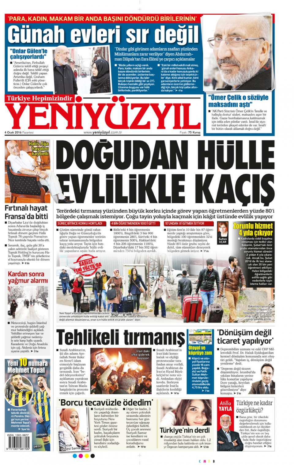 4 Ocak 2016 gazete manşetleri 2
