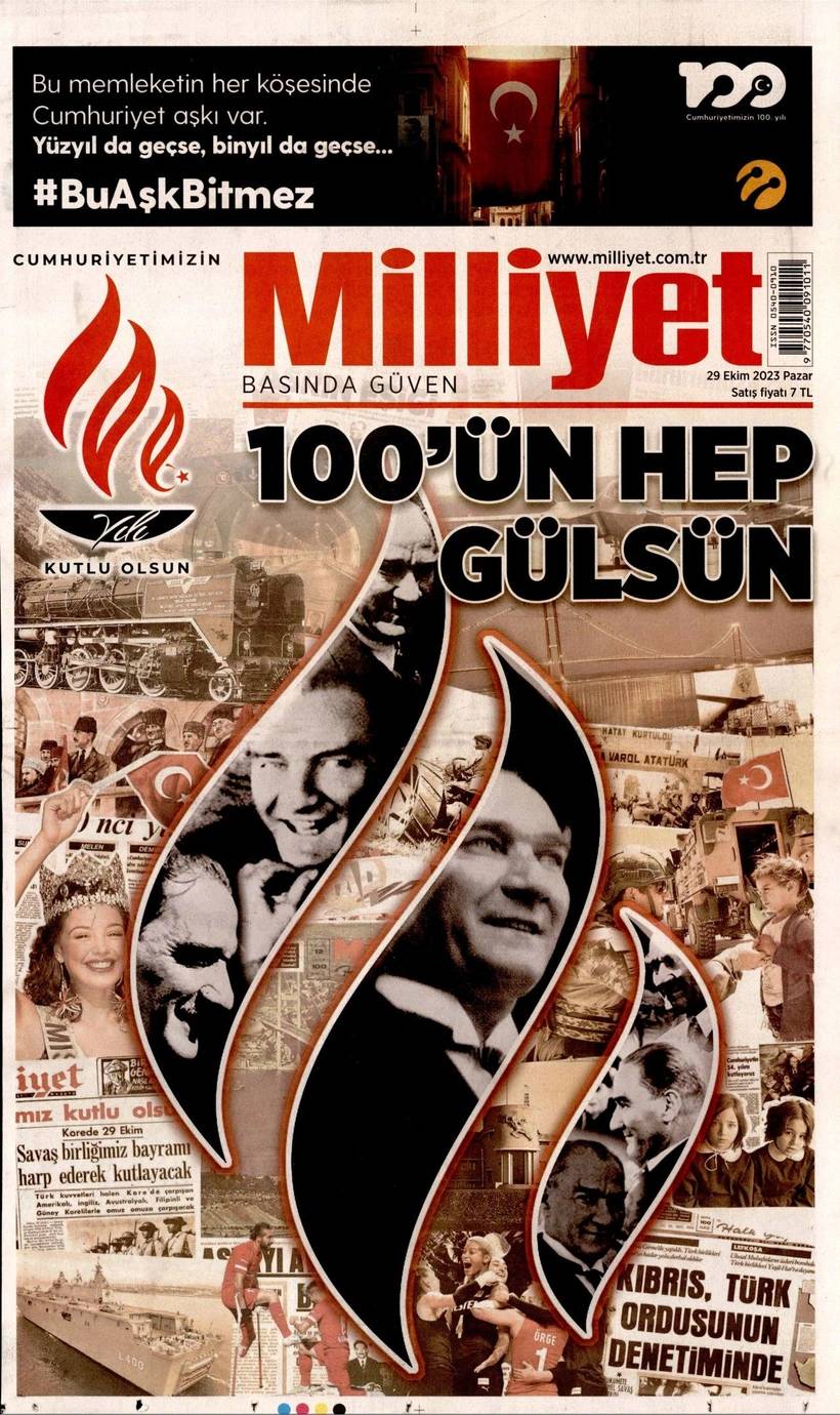 Cumhuriyet'in 100. yılında gazete manşetleri 15