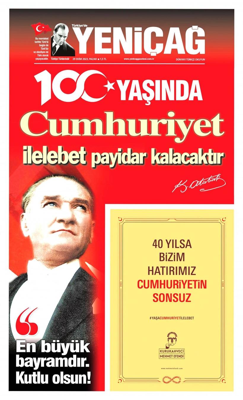 Cumhuriyet'in 100. yılında gazete manşetleri 25