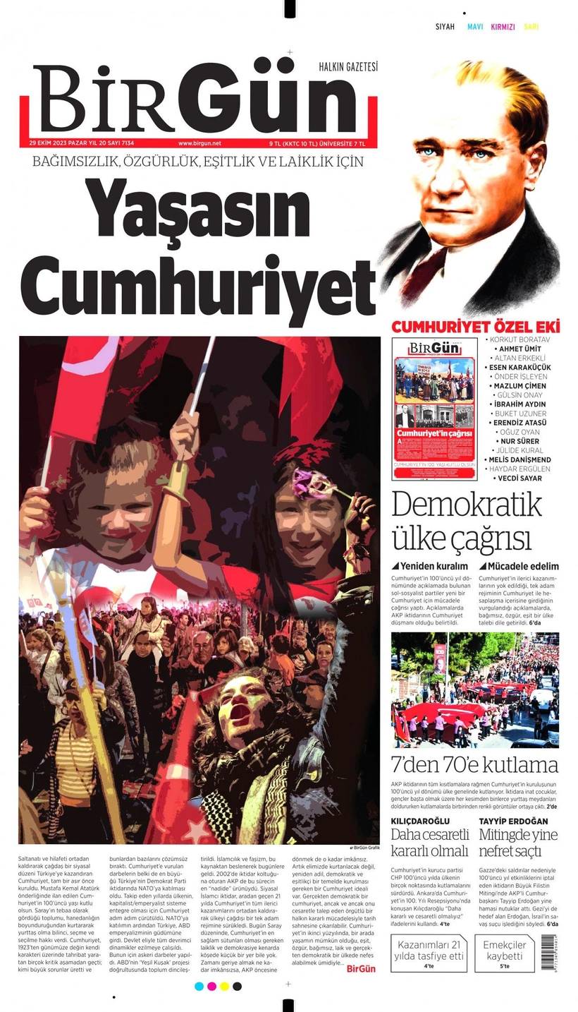 Cumhuriyet'in 100. yılında gazete manşetleri 3