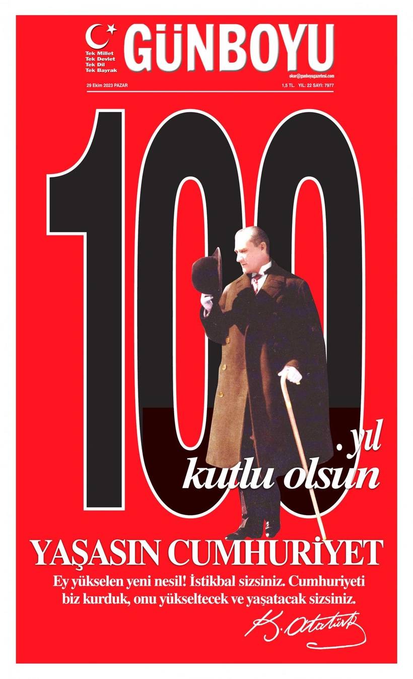 Cumhuriyet'in 100. yılında gazete manşetleri 9