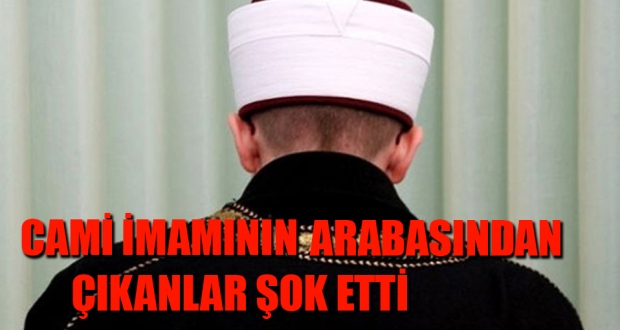 Cami imamının arabasından çıktı