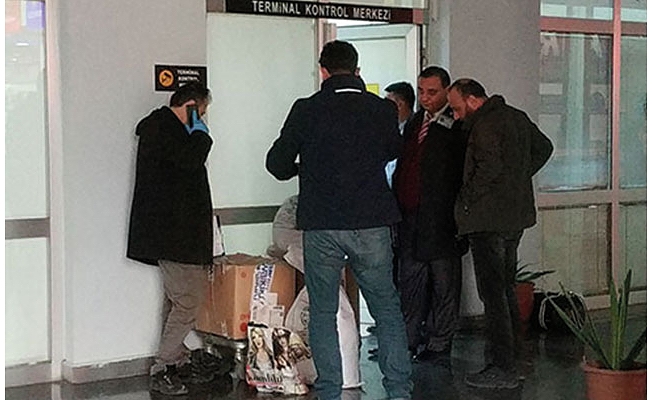 Yolcu otobüsüne verilen koliden bomba çıktı