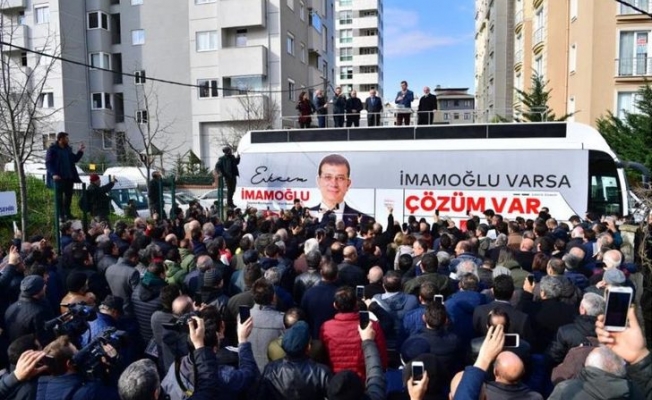 Ekrem İmamoğlu servisçileri ziyaret etti
