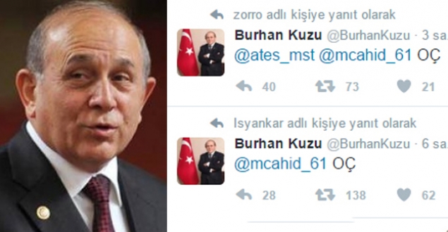 AKP'li Burhan Kuzu'dan takipçilerine: O.Ç.