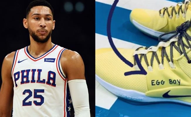 NBA yıldızı, 'Yumurta Çocuk' yazılı ayakkabıyla oynadı