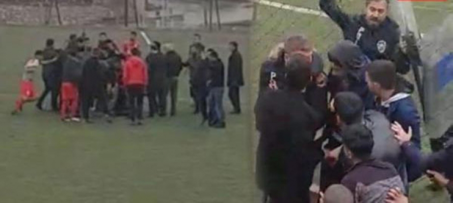 Kaymakam maçta kaymakama saldırdı