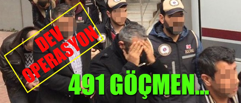 Dev operasyon: 491 göçmeni...
