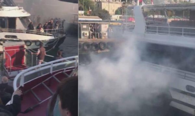 İstanbul’da yolcu teknesinde yangın!