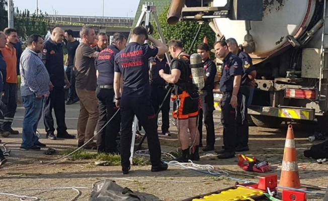 Trabzon’da kanalizasyon çukuruna düşen işçi öldü