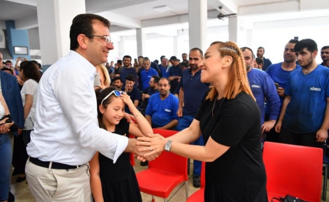 İmamoğlu, fabrika işçilerine söz verdi: İstanbul'un ne nimeti varsa...