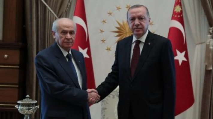 Erdoğan ve Bahçeli görüşmesi başladı