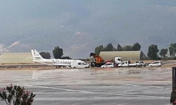 Bodrum’da özel uçak pistten çıktı