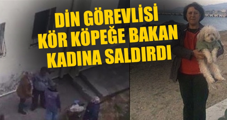 Din görevlisi, kör bir köpeğe bakan kadına saldırdı