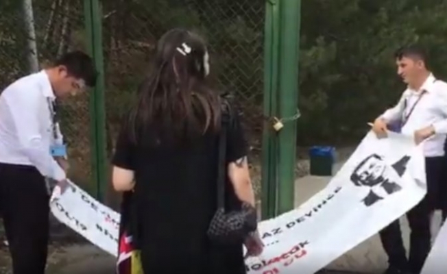 ODTÜ'de İmamoğlu pankartına el konuldu