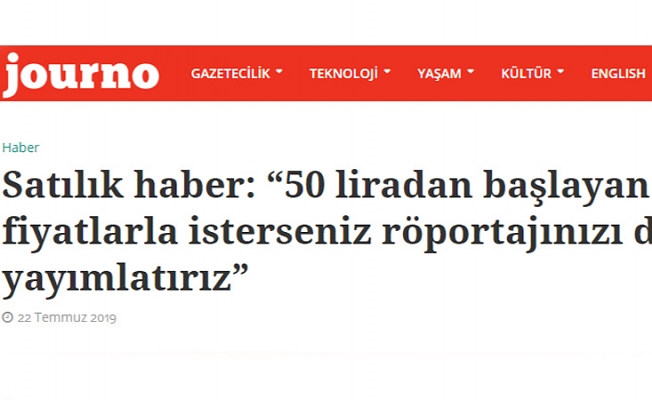 Journo'dan 'satılık haber' açıklaması