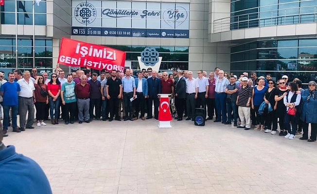 AKP'li belediye önünde eylem: 'İşten çıkarmalar siyasidir'