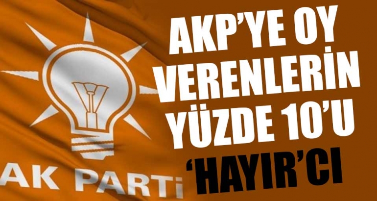 'Bugün Ak Parti'ye oy veren insanların yüzde 10'u hayırcı'