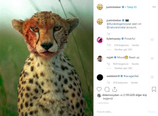 Justin Bieber Türk belgeselcinin fotoğrafını paylaştı