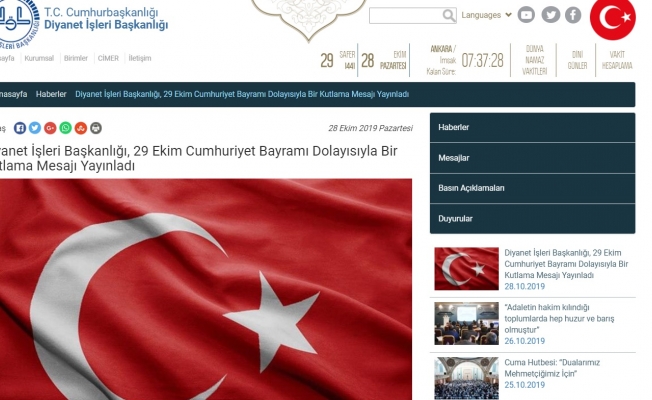 Sonunda oldu: Diyanet Cumhuriyet Bayramı'nı kutladı
