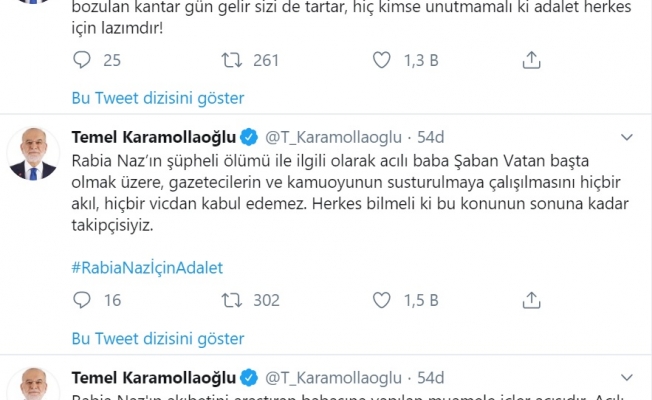 Karamollaoğlu: Rabia Naz'ın babasına gözdağı veriyorlar
