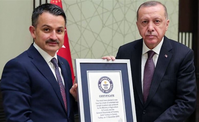 En çok fidan dikme ödülü Erdoğan'a verildi