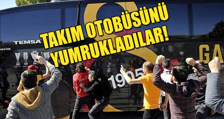 Galatasaray taraftarından takım otobüsüne yumruklu saldırı