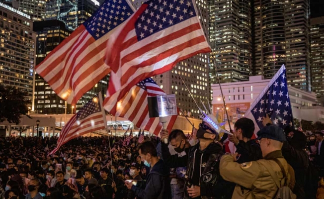 Hong Kong'daki protestoculardan ABD'ye ve Trump'a teşekkür