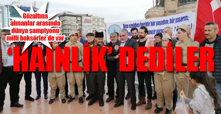 Taksim'de Arapça İstiklal Marşı'nı protesto eden gruba gözaltı