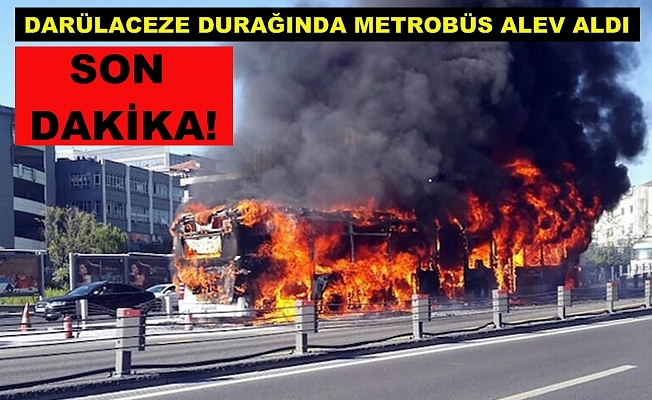 Metrobüs yandı!
