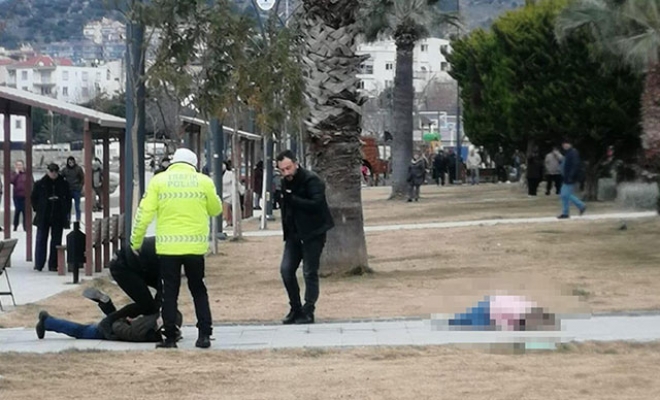 Eşinin silahla vurdu yanında teslim olmayı bekledi