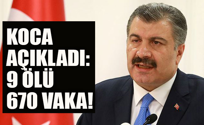 Fahrettin Koca: Hasta sayımız 670, toplam can kaybımız 9