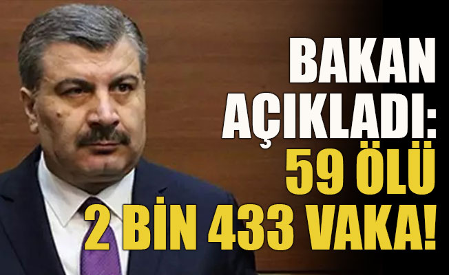 Bakan açıkladı: 59 ölü 2 bin 433 vaka!