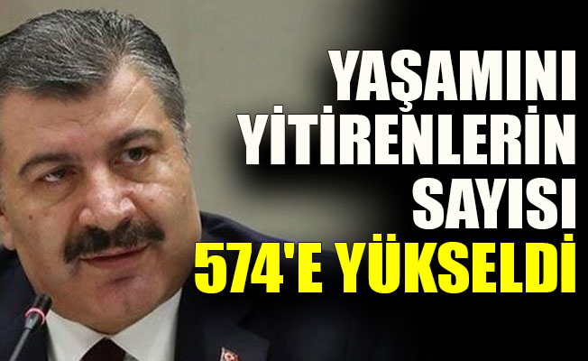 Türkiye'de can kaybı 574