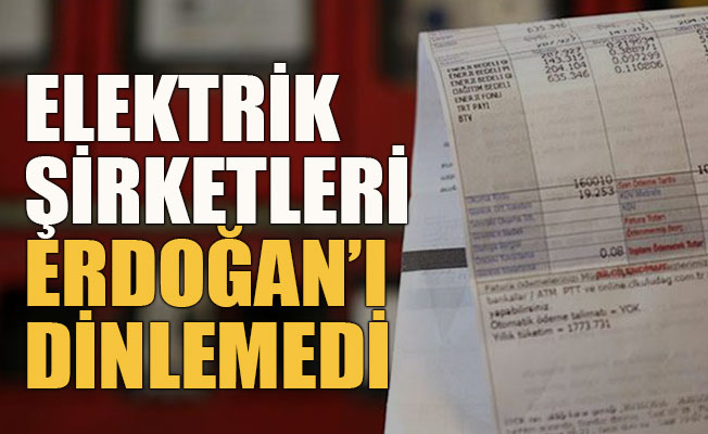 Elektrik şirketleri Erdoğan’ı dinlemedi